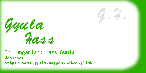 gyula hass business card